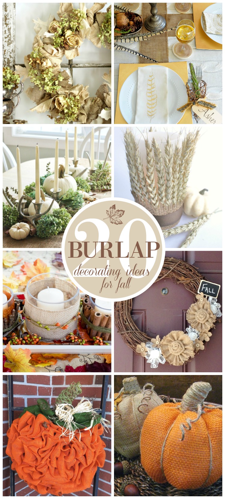 20 Beautiful Burlap Fall Decorating Ideas - Sand and Sisal
